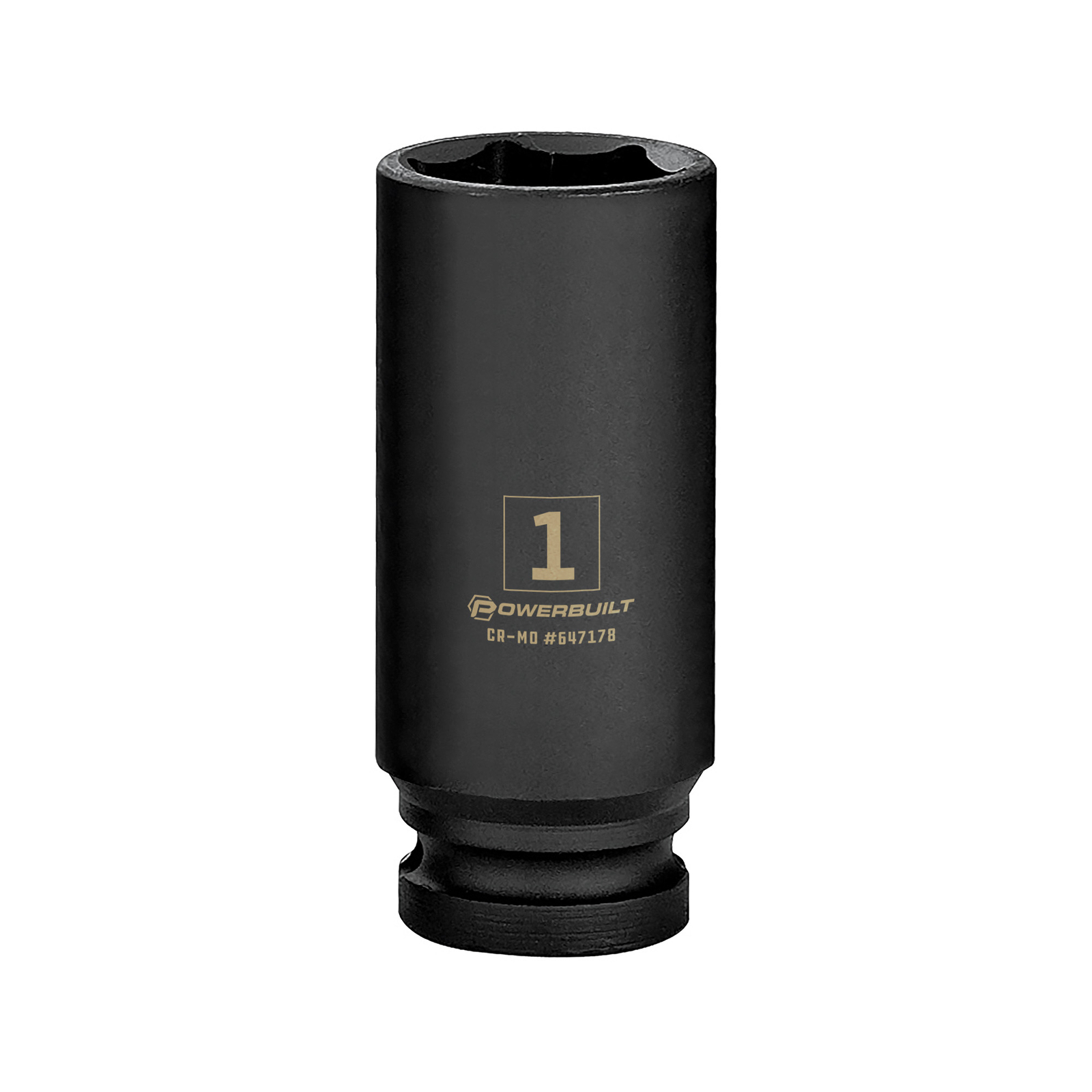 Powerbuilt 1/2 Inch Drive x 1 Inch 6 Point Deep Impact Socket – 647178