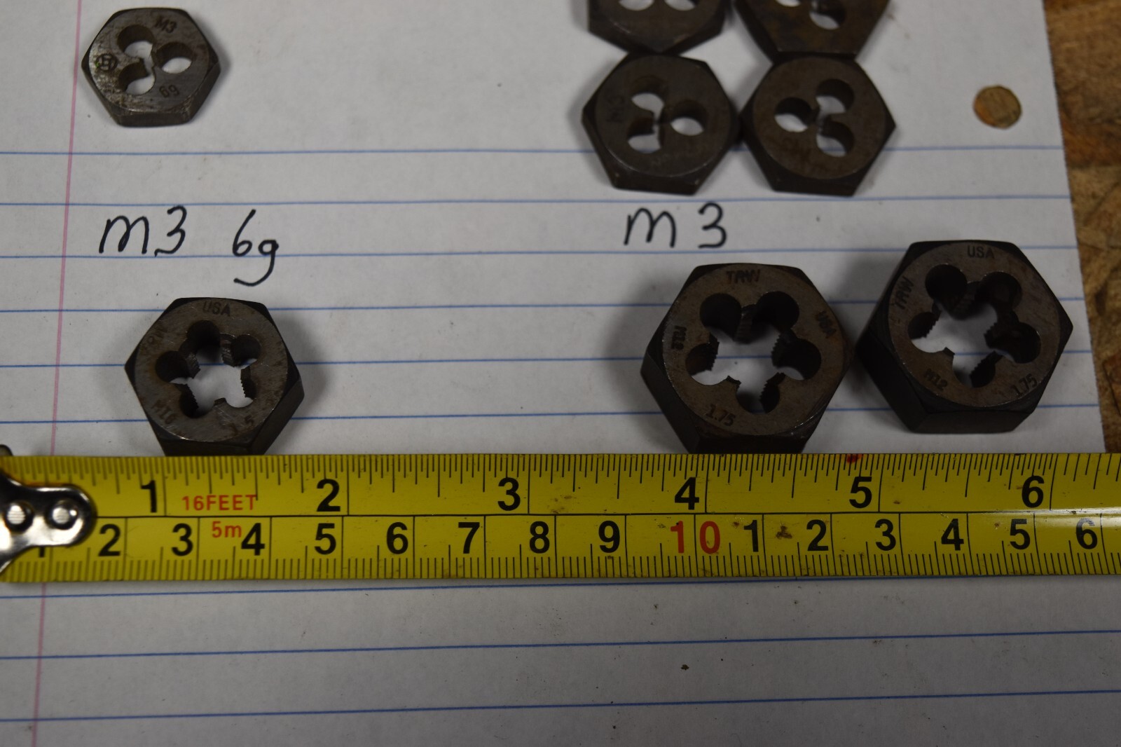 10 PC LOT METRIC RETHREADING DIE M24 M30 M16X1.5 M12X1.75 M3-6G M3 FREE SHIPPING