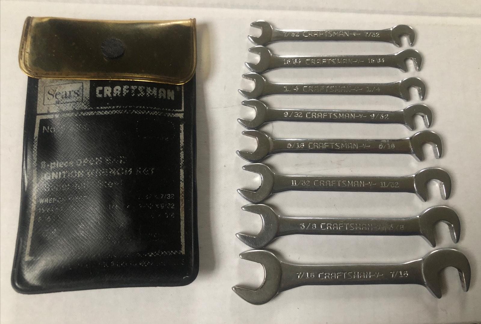 Vintage Craftsman No. 9-4306 » Super-tuf» Open End Ignition Wrench Set In Pouch