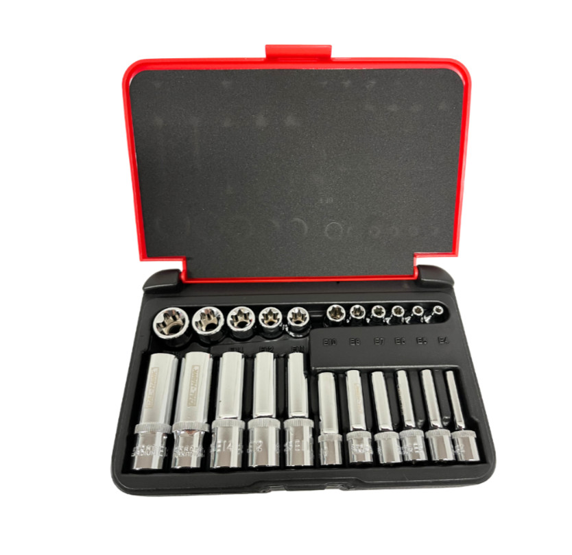 22PC 1/4X3/8 DR. REGULAR AND DEEP STAR SOCKET SET BSSTS22