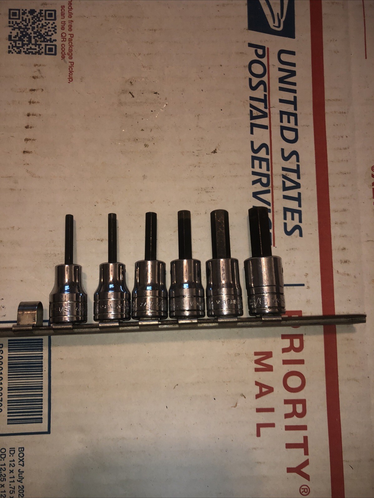 Snap On 3/8″ Dr Standard Hex/Allen Bit Socket Set 6 Pc (9/64″-3/8″) USA