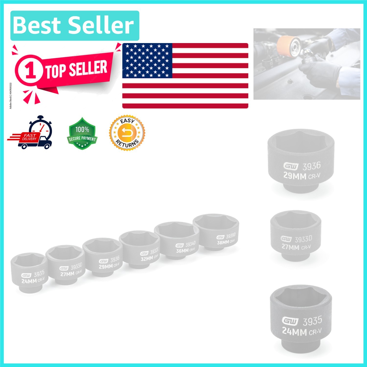 6 Pc. Oil Canister Socket Set – Perfect for Technicians and DIY Enthusiasts
