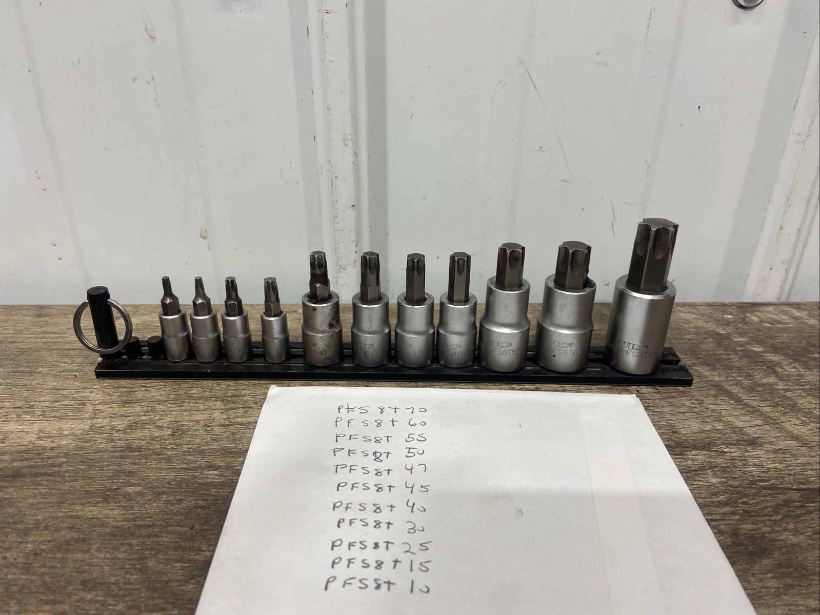 Elite 11piece Torx Set, T10 Thru T70, package on a Black Magrail VIM-TMS-TORX