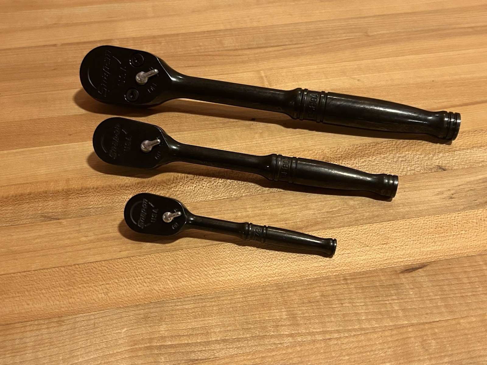 Snap-on Tools | 3pc Black Industrial Finish Ratchet Set | GT72 GF80 GS80A | USA