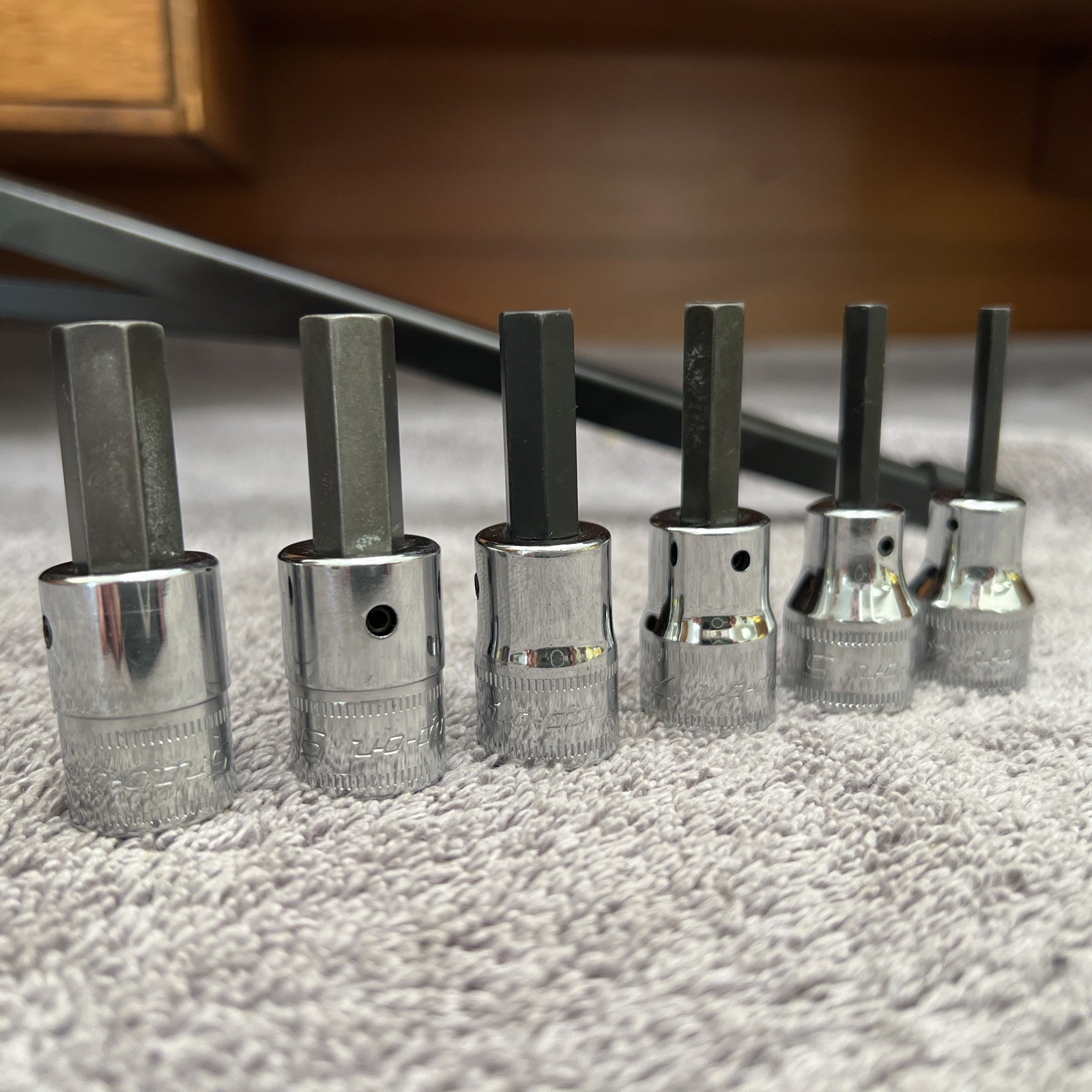 Snap On Tools 6pc 3/8″ Drive Metric Hex Bit Socket Set 4-10 mm FAM4A-FAM10B USA