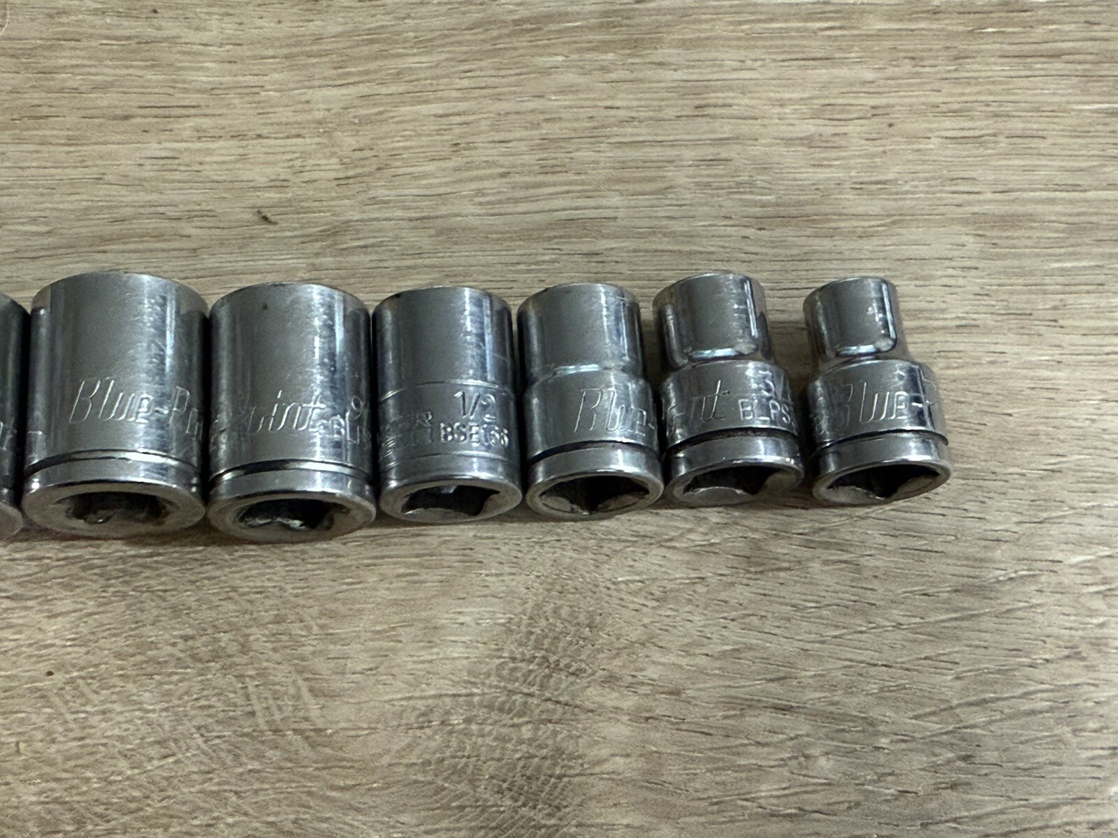 Blue Point Silver Eagle 3/8 Shallow See Socket Set Read Description