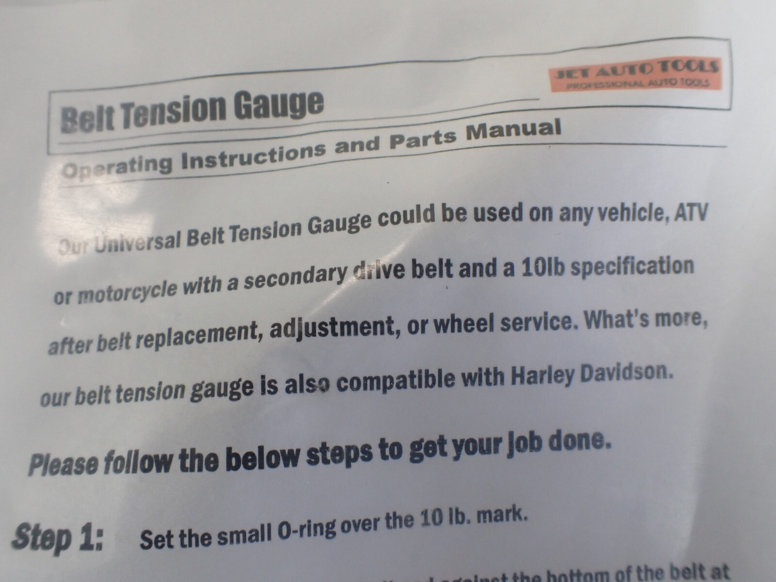 Lot of 2 Jet Auto Tool Belt Tension Gauge 10 Lbs Spec Belt Tensioner Tool