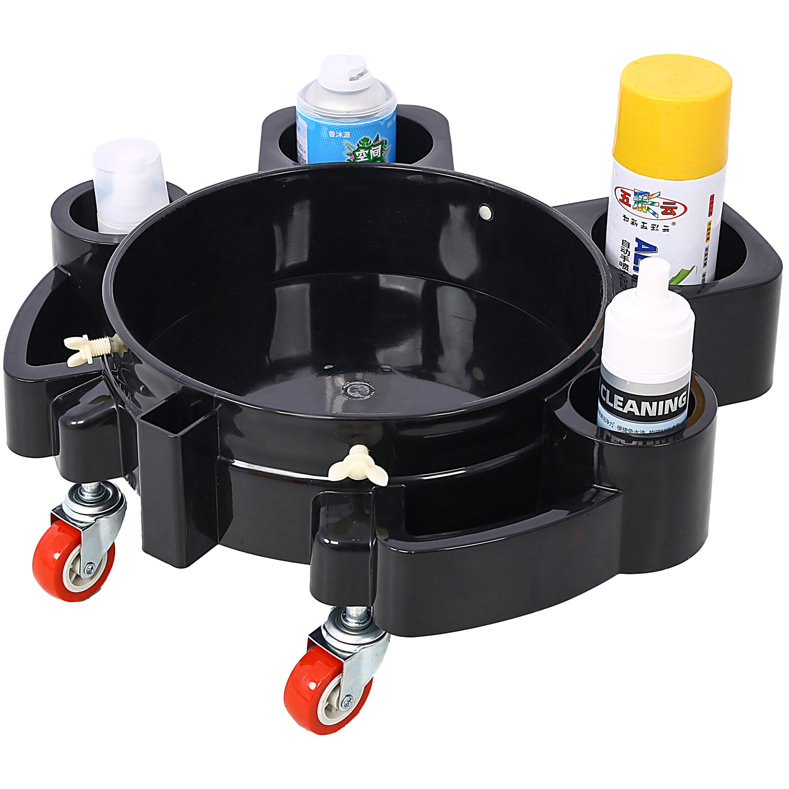 Set of 2 Bucket Dolly 5 Gallon Rolling Bucket Dolly w/ 5 Rolling Swivel Casters