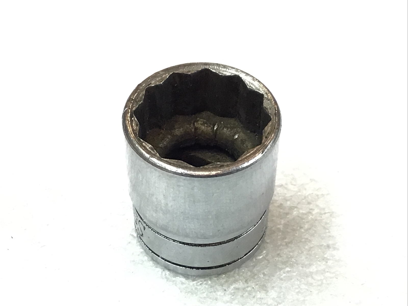 Snap On#F18M – 18mm, Metric, Shallow, Chrome, Socket, 3/8” Dr., 12-Pt. -USA-