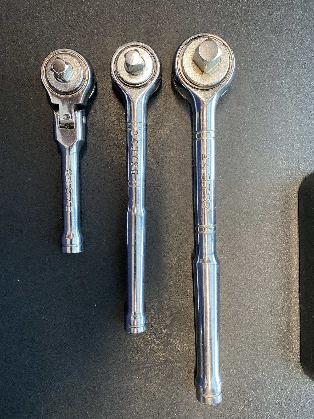 CRAFTSMAN 9 4378 3/8” Drive Stubby Thumb Wheel Flex Head Ratchet 943796, 943797