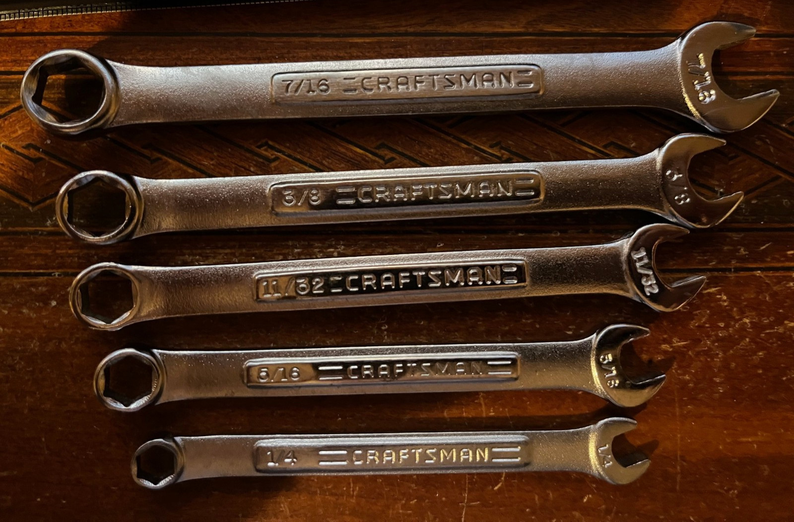 Vintage Craftsman VA USA 13pc SAE 6 Pt Combination Wrench Set 1/4″ – 15/16″ Rare