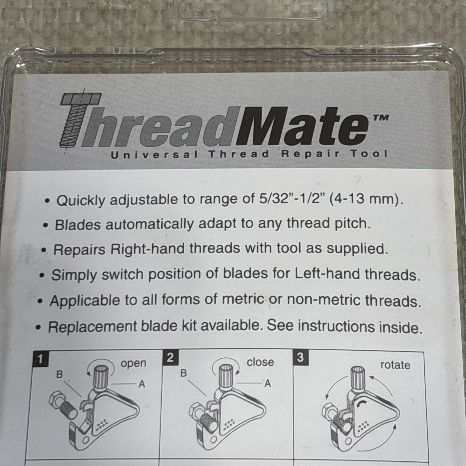 NES 06040 External ThreadMate External Thread Repair Tool 5/32–1/2in (4–13mm)