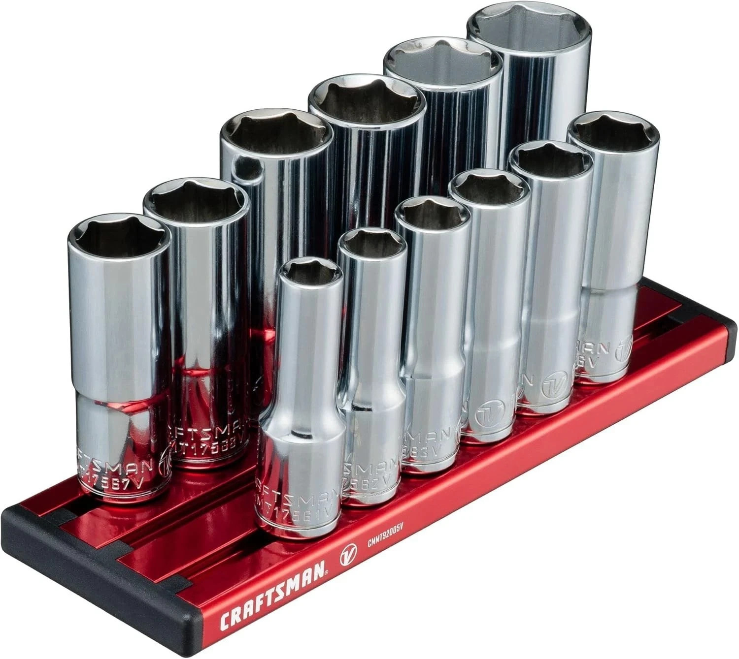 Craftsman V-Series 3/8″ Drive 6 Point Metric Deep Socket Set CMMT17560V