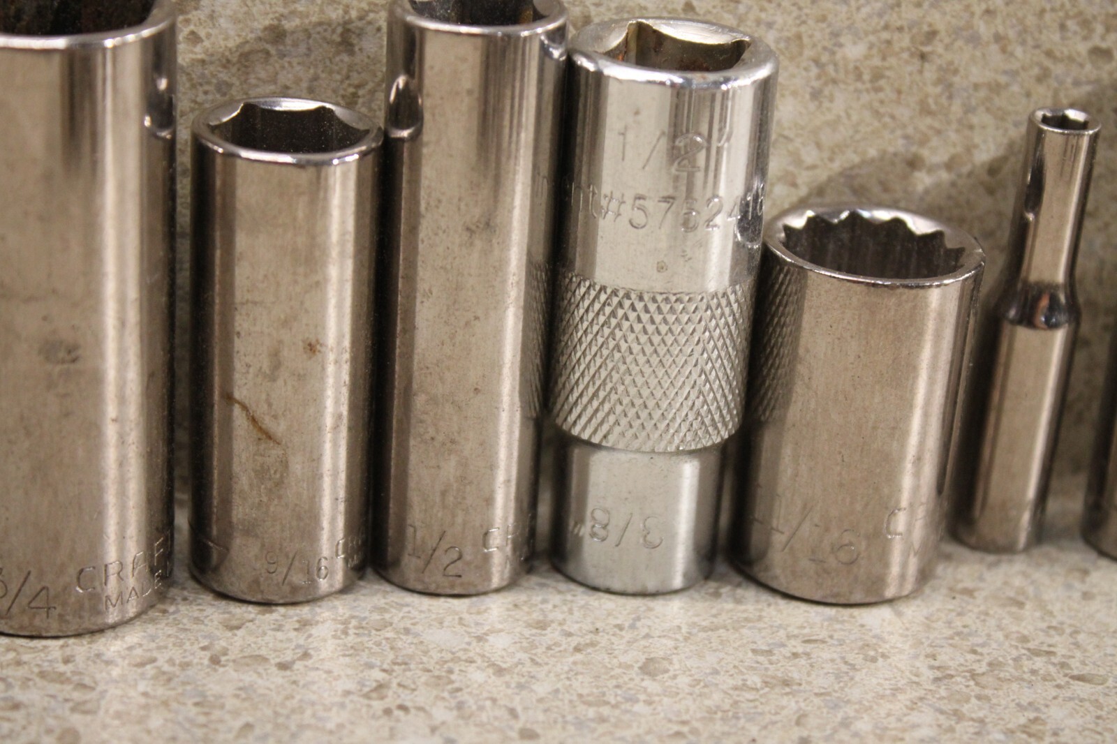 Lot Of Various SAE Sockets & Deep Sockets Ratchet Tools 8443 M5