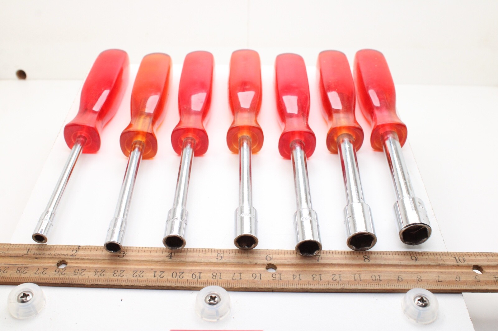 Unbranded Nut Drivers SAE 7 Pc. Set 1/2” 7/16” 3/8” 11/32” 5/16” 1/4” 3/16”