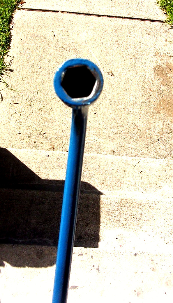 Vintage Tire Iron Tool With 3/4 INCH 6 Point SOCKET 15 INCHES LONG. SIGNED