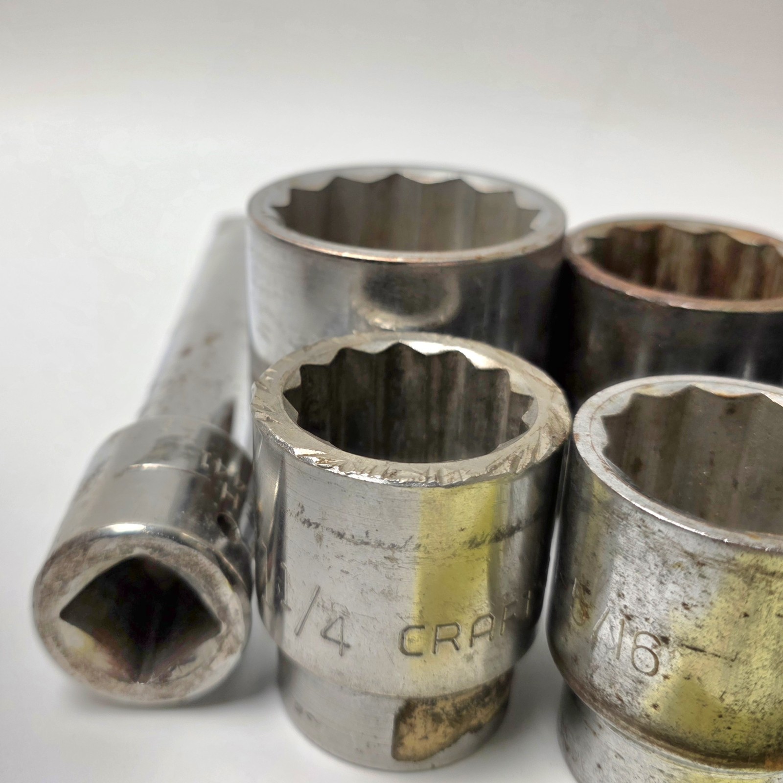 Used 3/4″ Drive Shallow Sockets & 8″ 3/4″ Drive Extension SEE PICTURES #0722