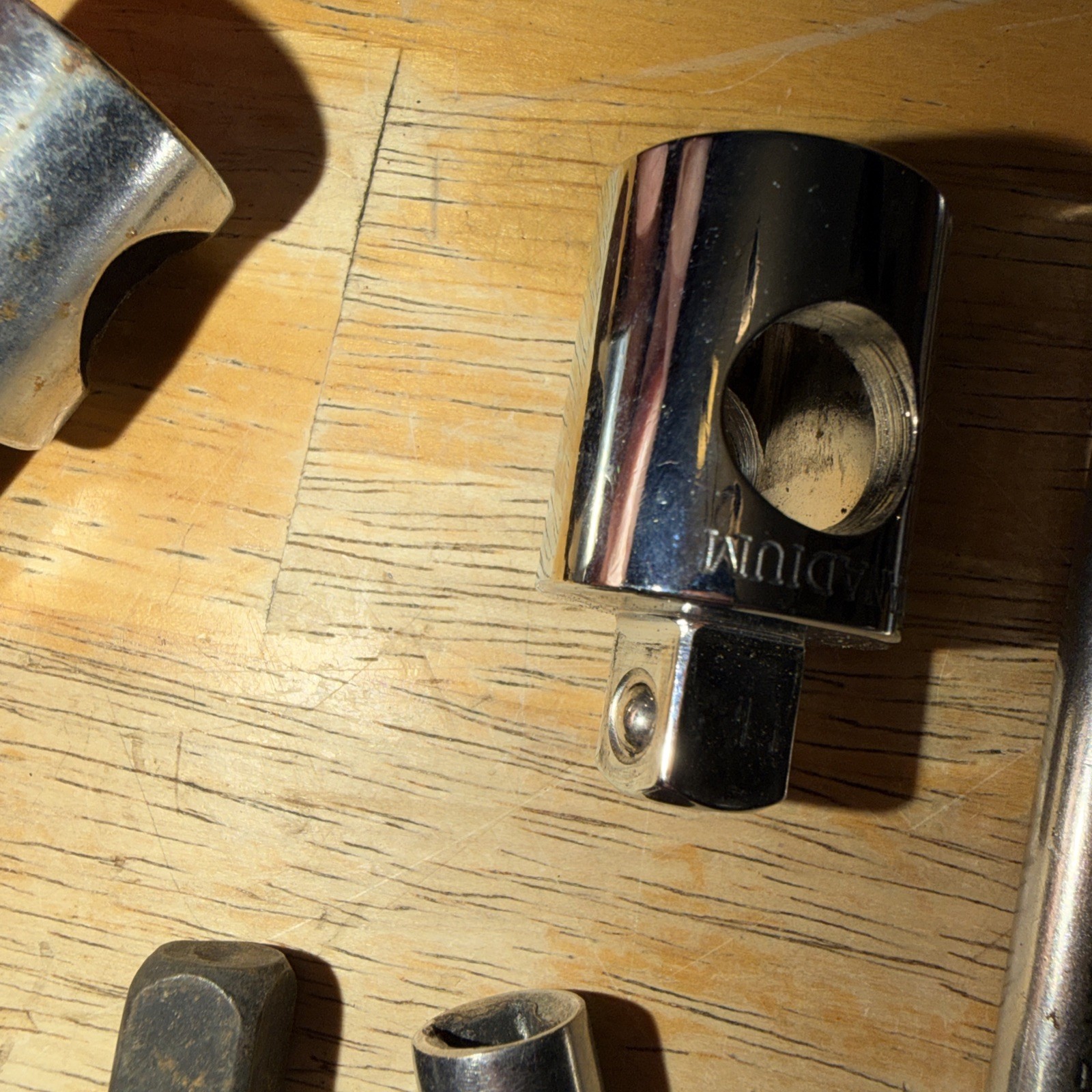 14 Pieces: Extensions, Adapters, T Bar Without T Bar…. Used, Mostly 3/8”, 1/4”