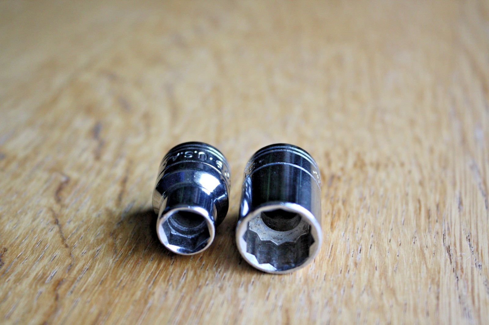 Set of 2 S-K Metric Shallow Sockets 3/8” Drive 309 6 Pt 9mm 313 12 Pt 13mm USA
