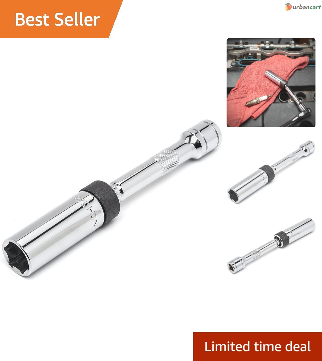Magnetic Swivel Spark Plug Socket Set – 6″ for Easy Access and Secure Grip