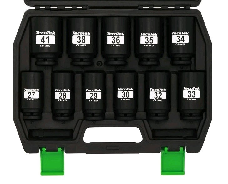 11 Pcs Tecotek 1/2″ Drive Deep 6-Point Impact Socket Set 27mm – 41mm
