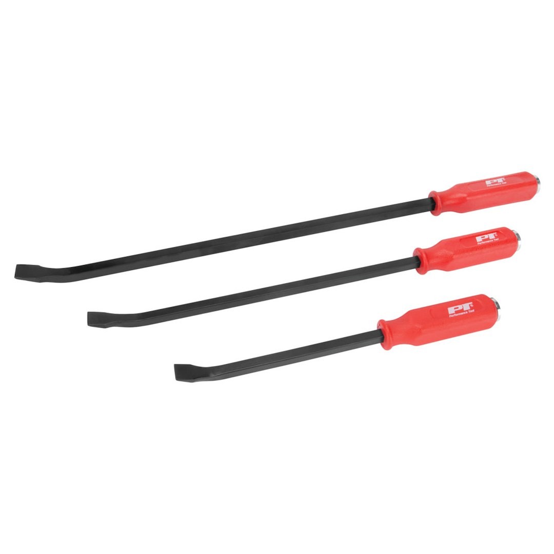 Pry Bar Set 3 Piece Curved Blade 12 17 24 Inch Strike Cap Steel