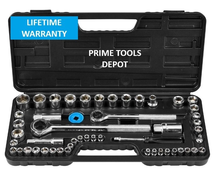 PITTSBURGH 1/4 in., 3/8 in., 1/2 in. Drive SAE and Metric Socket Set, 51-Piece
