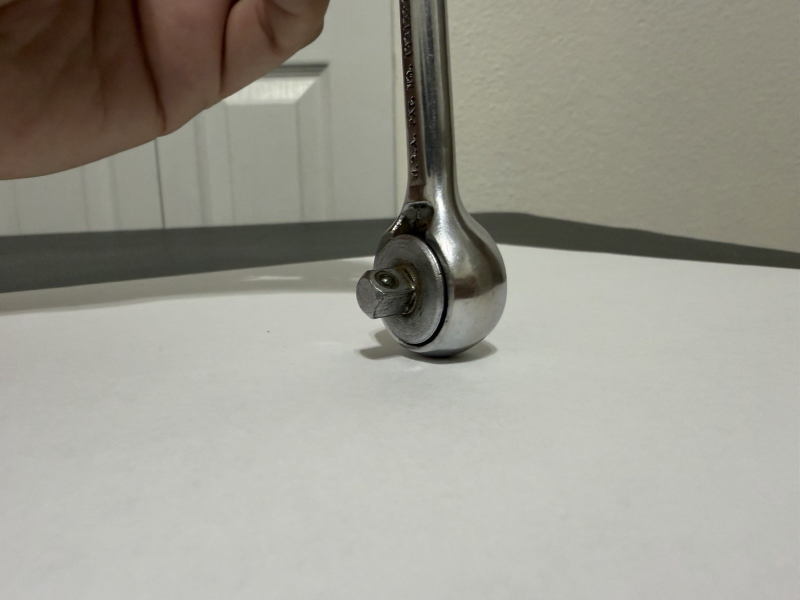 S-K Tools Chrome Ratchet 40970 USA 1/4″ Drive 4-1/2″ Knurled Handle