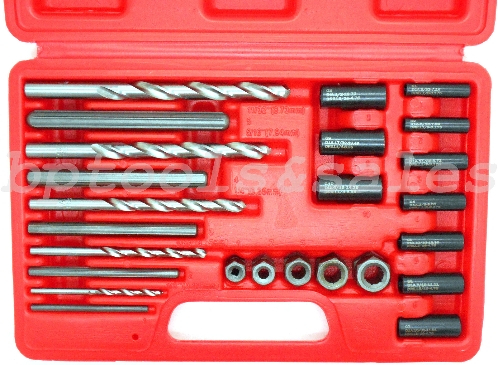 25pc Screw Extractor Easy Out Drill & Guide Set Broken Screws Bolts Remover NEW