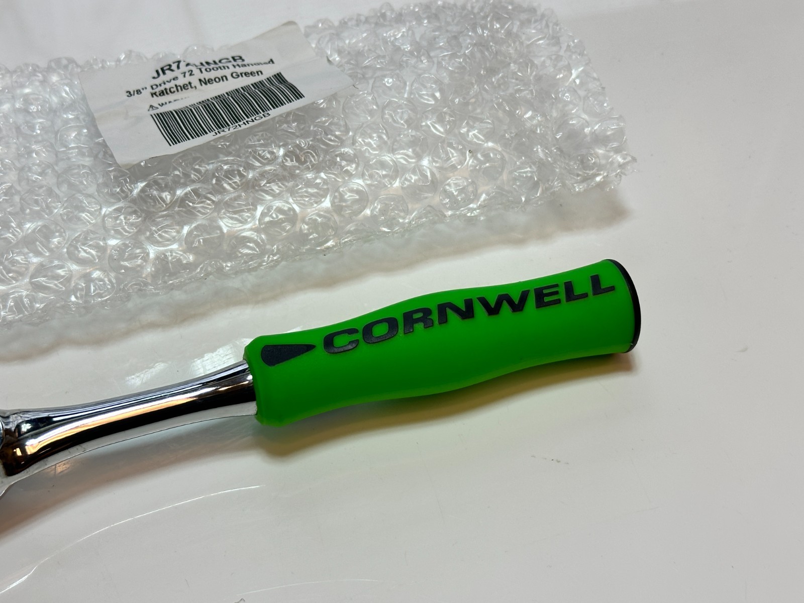 NEW Cornwell Tools USA JR72HNGB 3/8” Drive 72 Tooth NEON GREEN Soft Grip Ratchet
