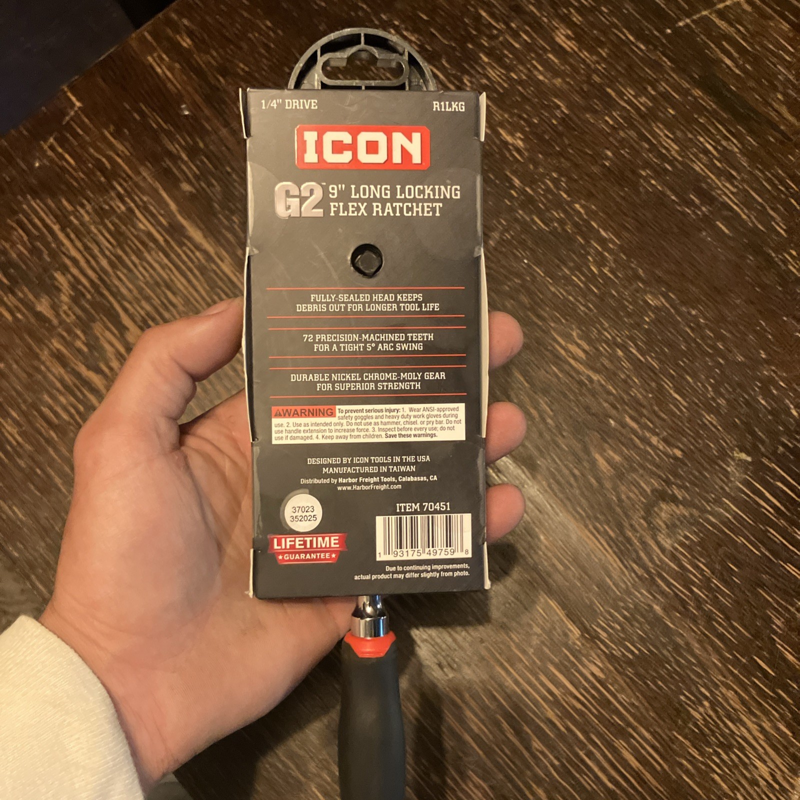 ICON R1LKG G2 9″ LONG LOCKING FLEX RATCHET 1/4 INCH DRIVE