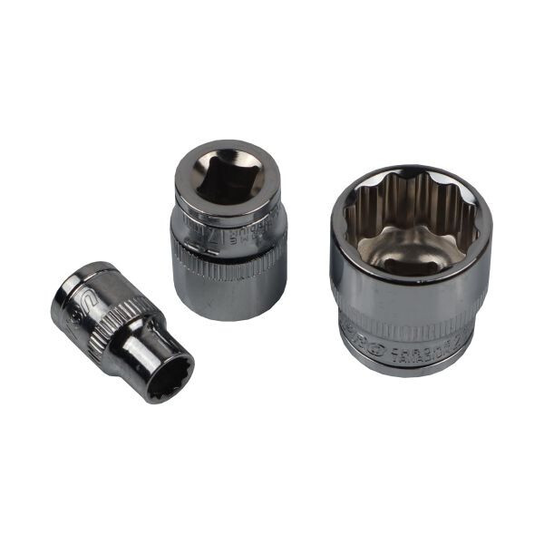 US PRO 17pc 3/8″ Drive Socket Set | 8–24mm 12PT Shallow Metric CR-V + EVA Tray