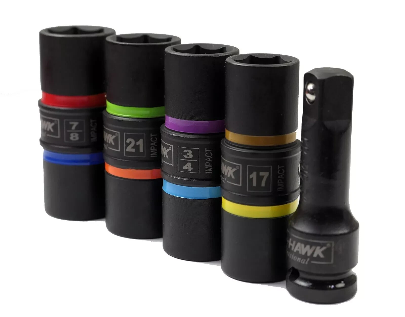 5pc 1/2″ DR. Thin-Wall Flip Impact Socket Set Auto Rims Tires Lug Nuts CR-MO