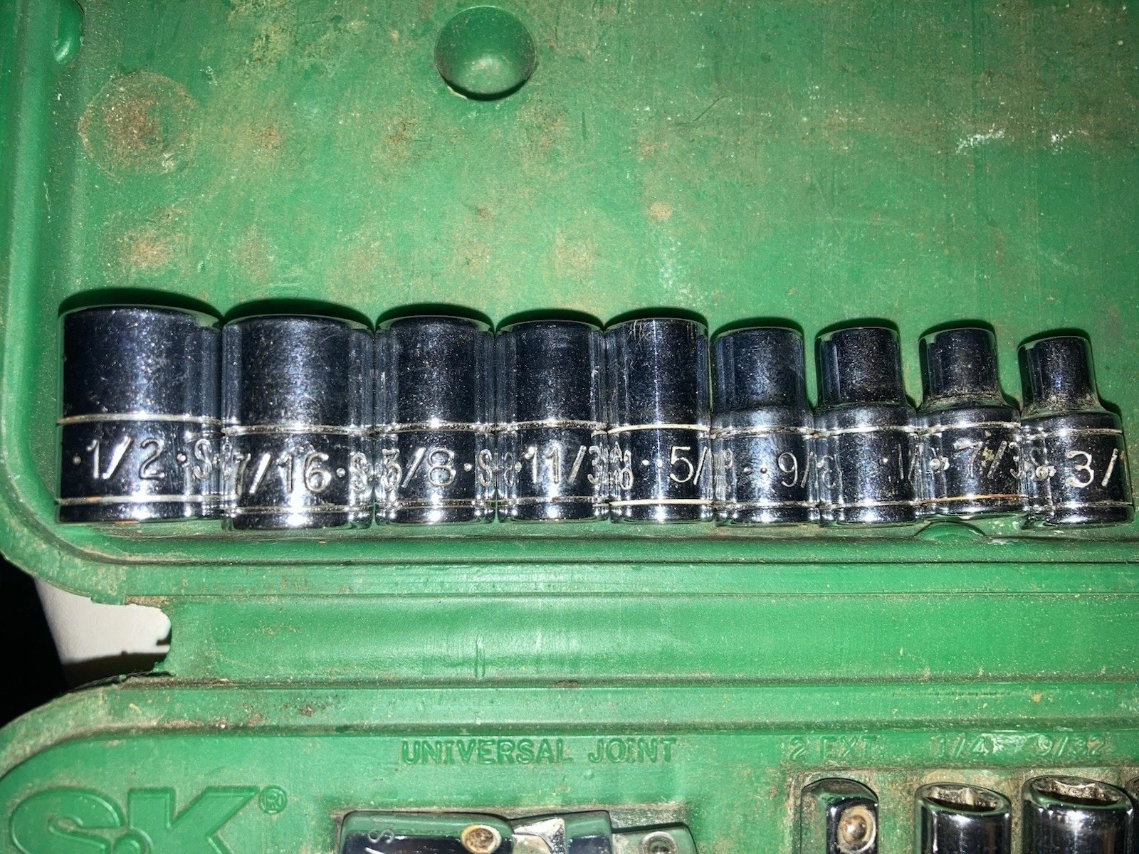 S-K SK 4921 SAE Standard Socket 1/4” Drive 21 Piece Set Short Deep 6 Pt Wright
