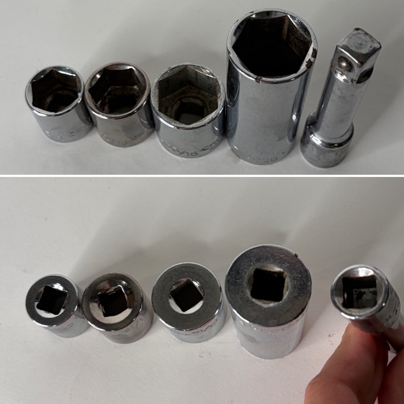 Vintage Craftsman Wrench Socket 3/8″ Drive Lot of 13 Multiple Sizes Made In USA
