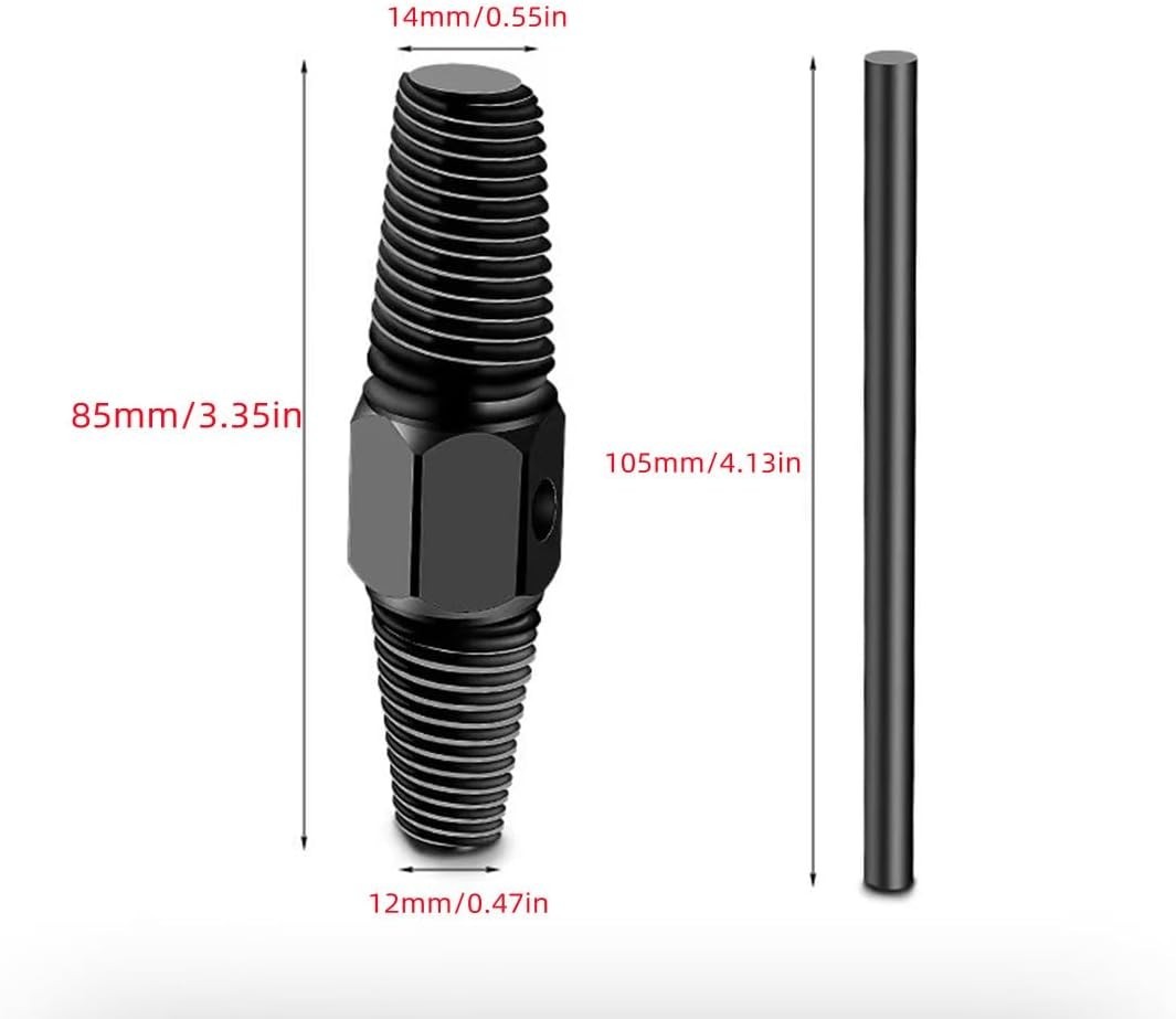High-Carbon Steel Dual-use Screw Extractor for Rusted Bolts & Fasteners