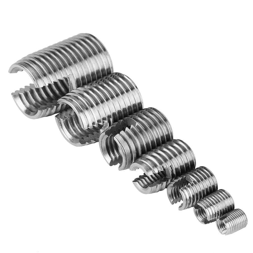 50Pcs Stainless Steel Thread Inserts Set Self Tapping Reinforce Repair Tool