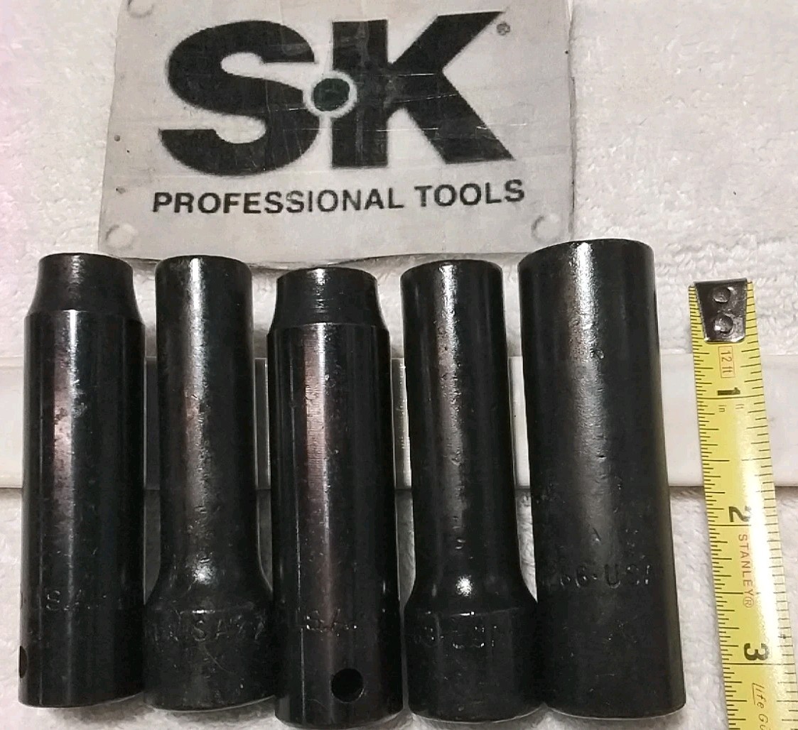 S-K 5PC 1/2″ DRIVE DEEP IMPACT SOCKET SET 10-11-12-13-16 METRIC USA 🇺🇸