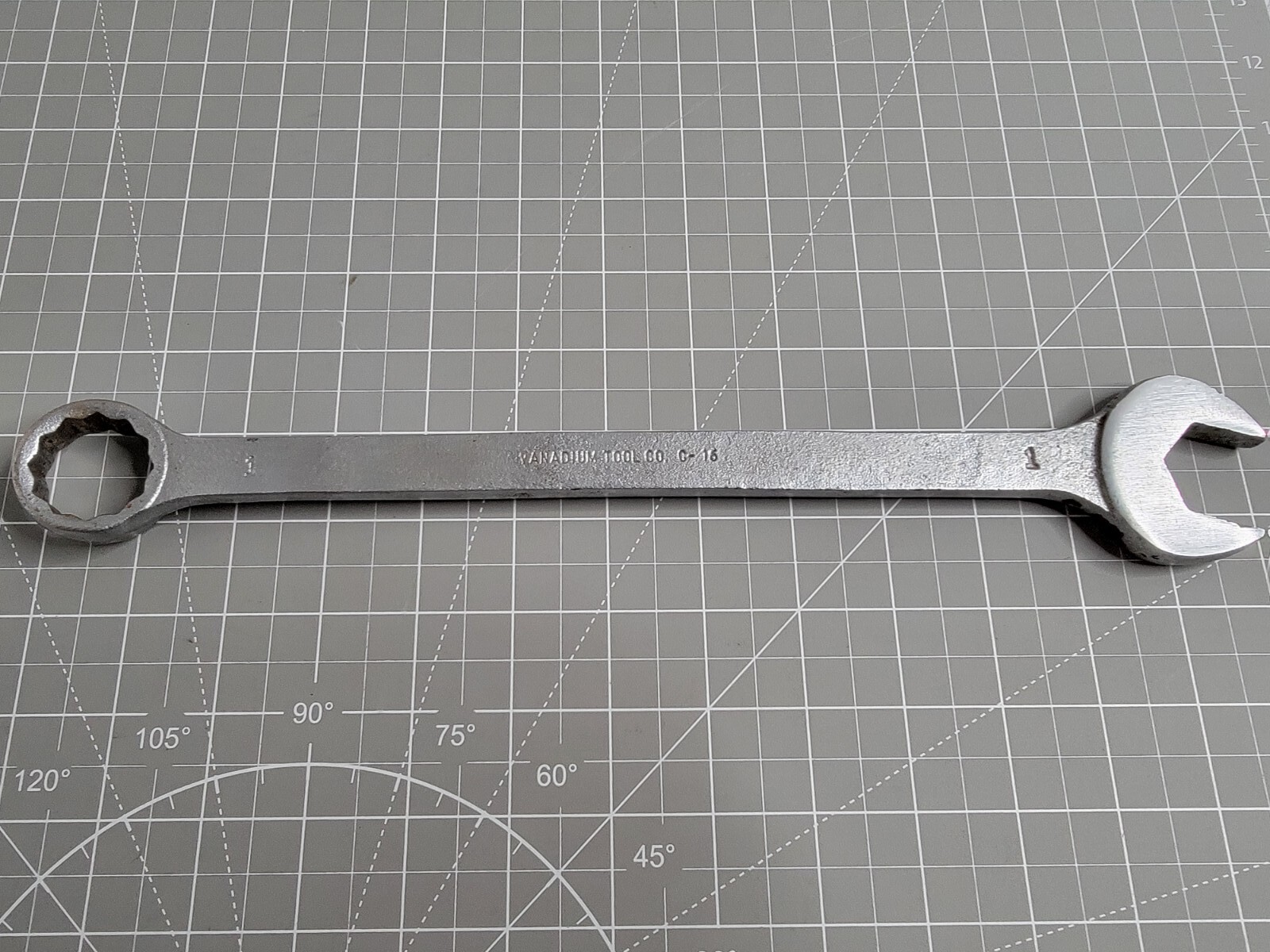 1″ Combination Wrench 12-Point Box End C-15 Large Good Used Vanadium Tool Co