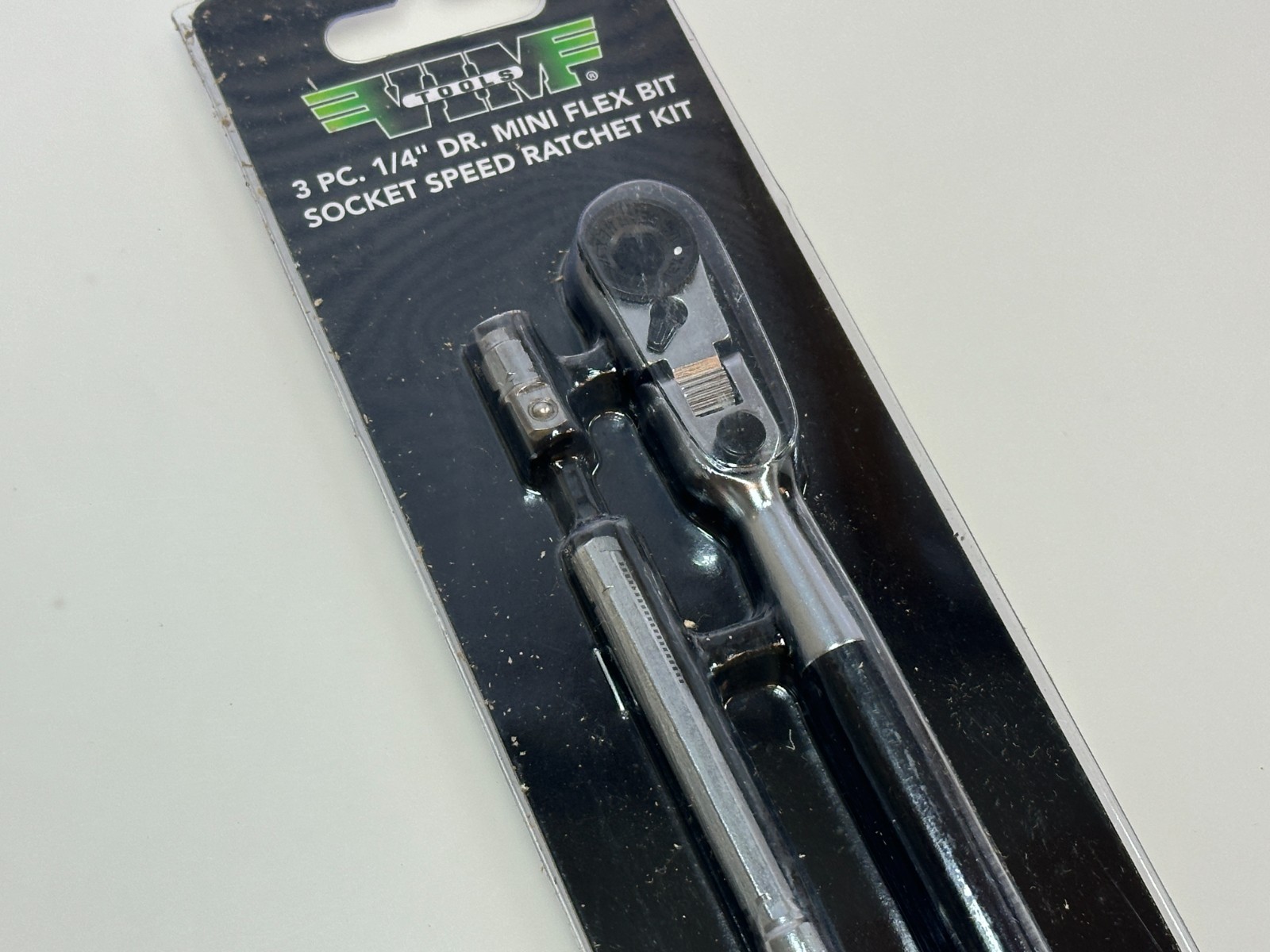 VIM Tools 3-Way 1/4″ Hex Bit Long Handle Locking Flex Ratchet/T-Handle #RFB400K