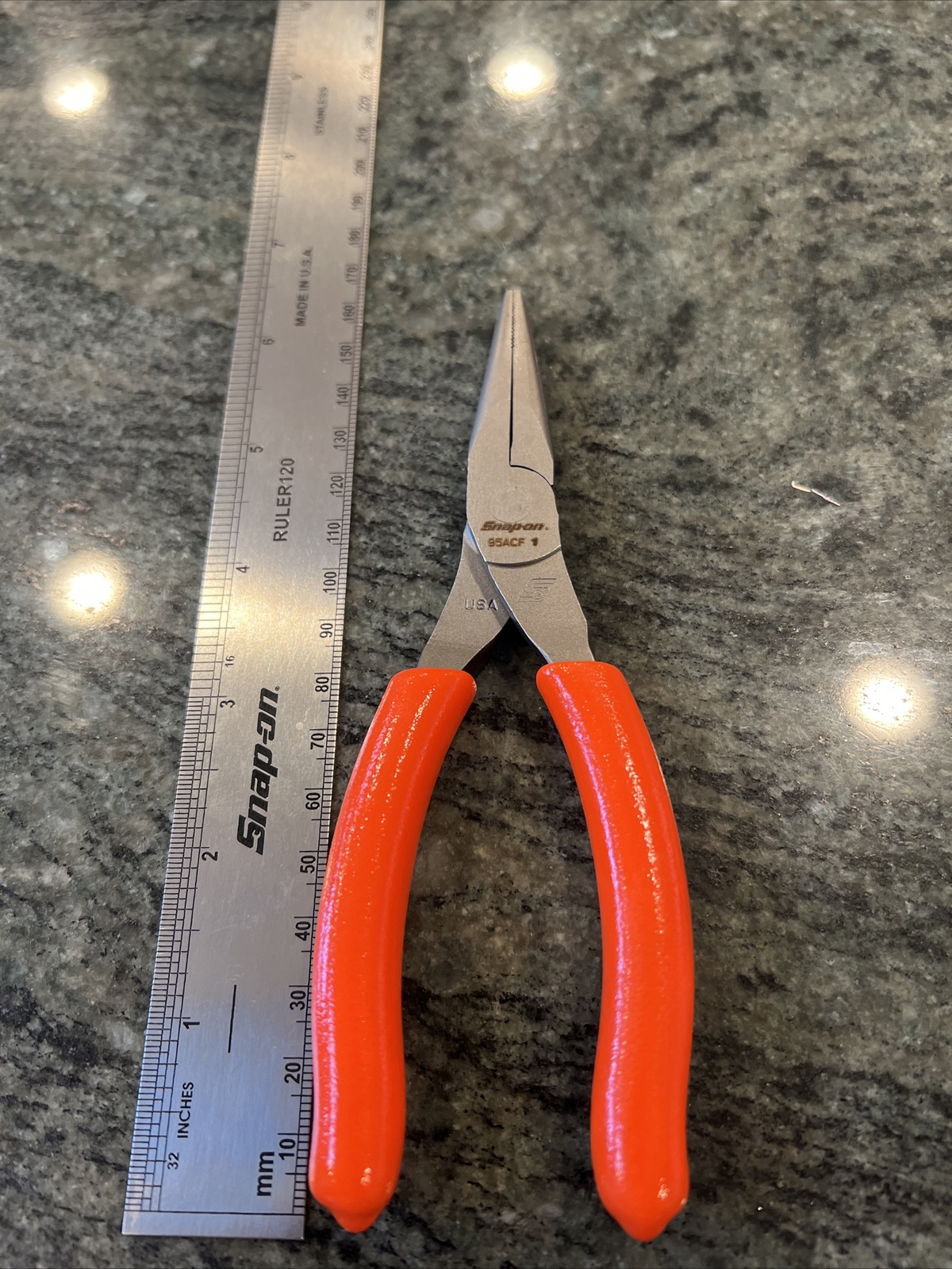 Snap-On 95acf 6” talon grip needle nose pliers orange