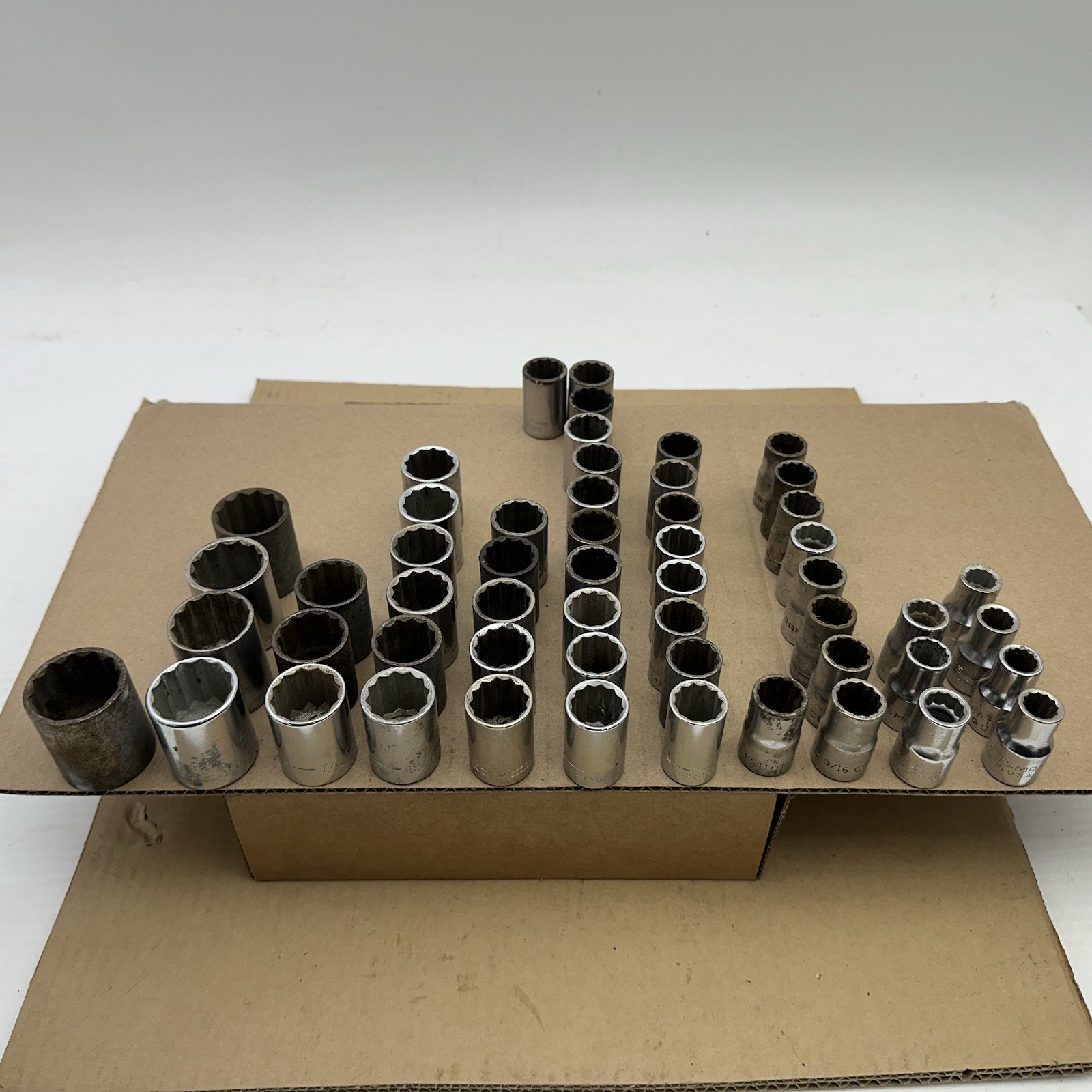 *54PCS* Vintage Craftsman 1/2” Dr Socket Set LOT -V- Series 12pc 12 Pt SAE USA