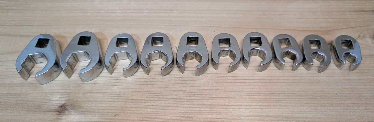 Snap On 10pc 3/8″ Drive Metric Crowfoot Flare Nut Socket Set 9-18mm 210FRHMA