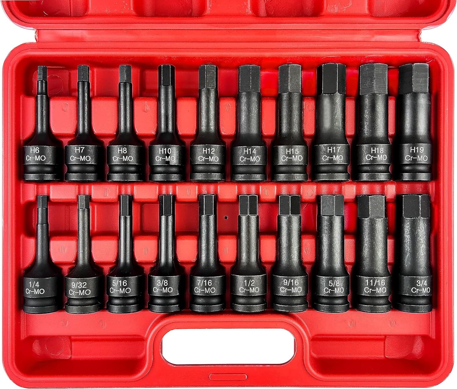 1/2 Drive Master Impact Hex Bit Set 20 Piece Hex Driver Socket Set Allen Bit