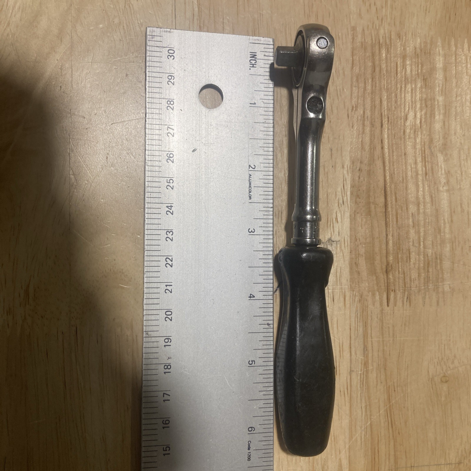 Snap-On Model TM737 1/4” Drive Ratchet Black Handle USA 6.25”