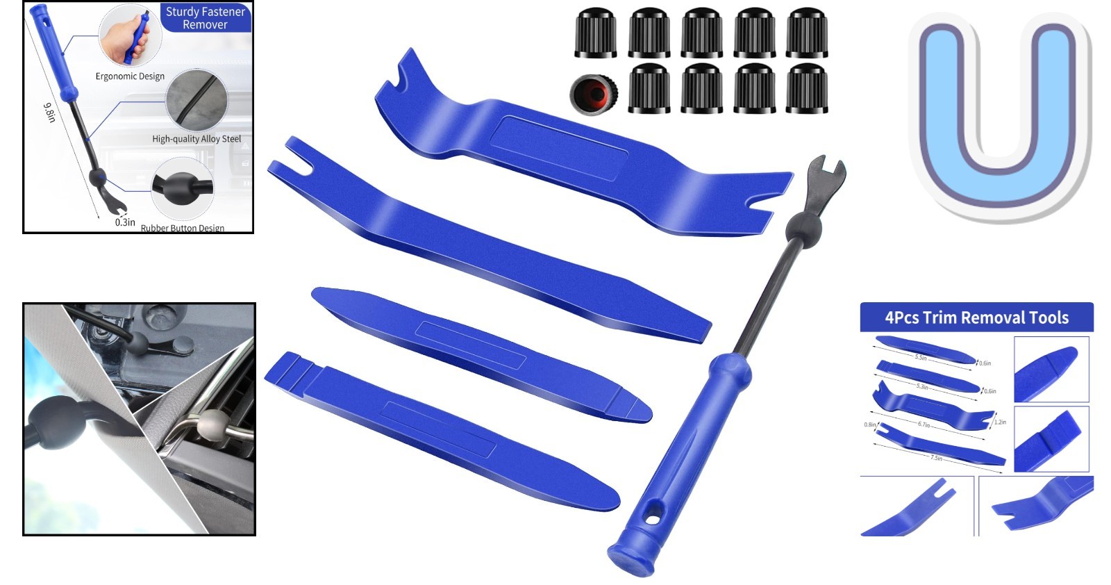 Heavy-Duty 15-Piece Auto Clip & Fastener Removal Tool Set – Lifetime