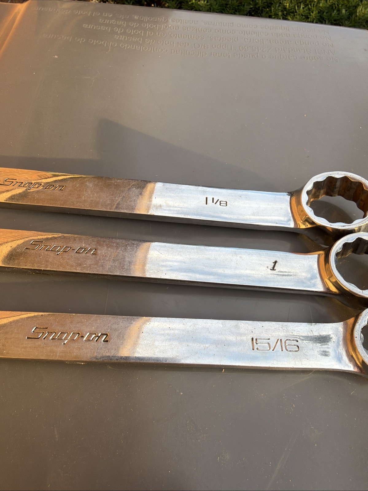 Snap On Tools OEX-B Standard Combination Wrenchs 3 Pieces Set 1-1/8”,1”,15/16”