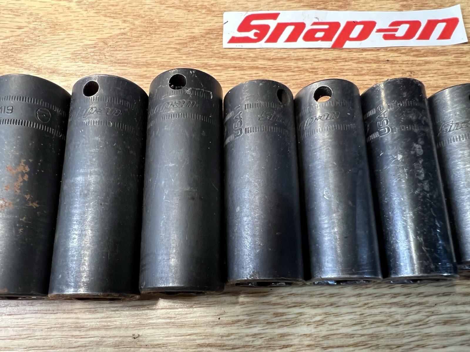 Snap On 14 Pcs Socket Set SIMFM Deep 6 Point Impact 3/8″ Drive 8mm-19mm 21&24mm