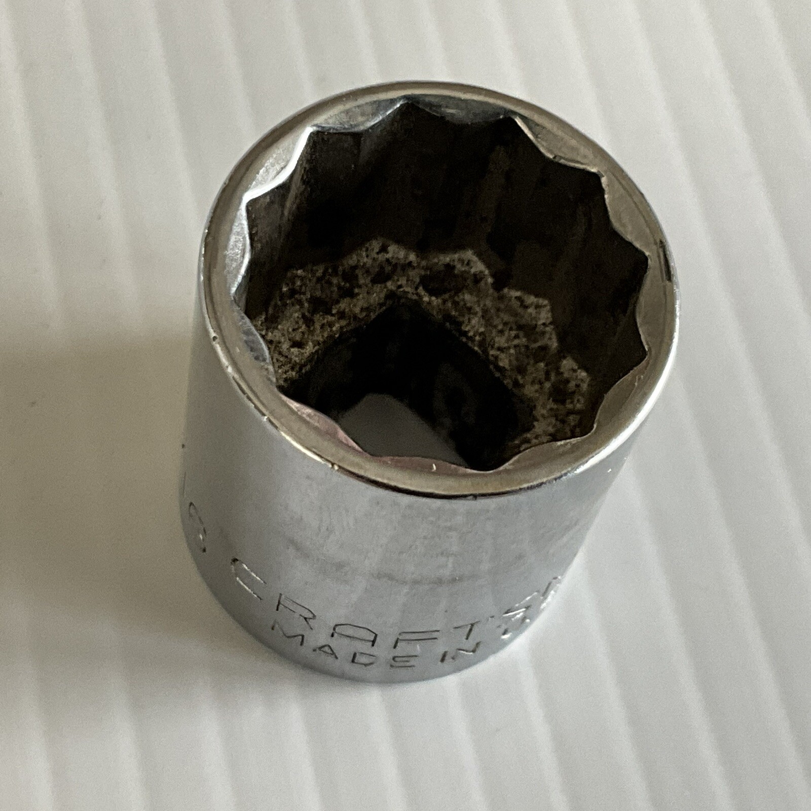 Vintage Craftsman 11/16″ Shallow Socket 3/8″ Drive Model G 44336 USA 12 Point