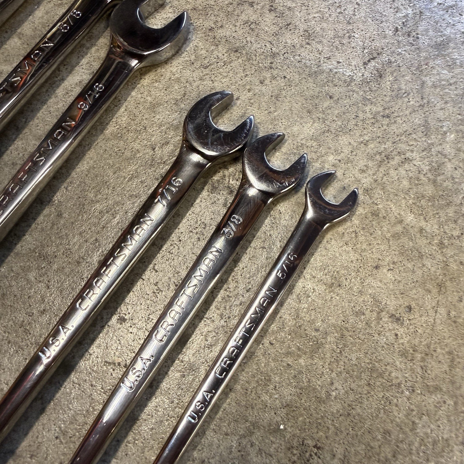 Craftsman Cross-Force SAE Combination Wrench Set NO 1/2” 7pc 5/16-3/4 USA 946520